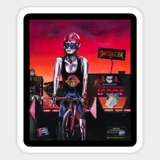 Lady cycling Sticker